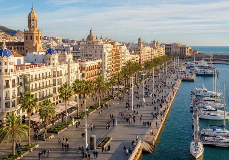 Explanada de España und der Hafen – Entspannung am Meer